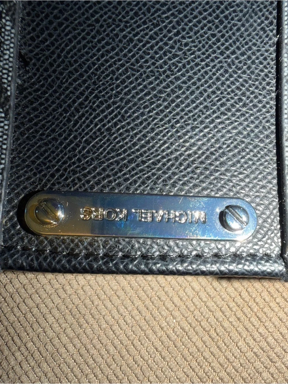 Michael Kors Black Patterned Belt Bag  and Gold Hardware